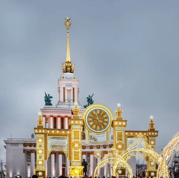 Watches Vdnh Sculptures Tower Peak Star New Year Capital New — стоковое фото