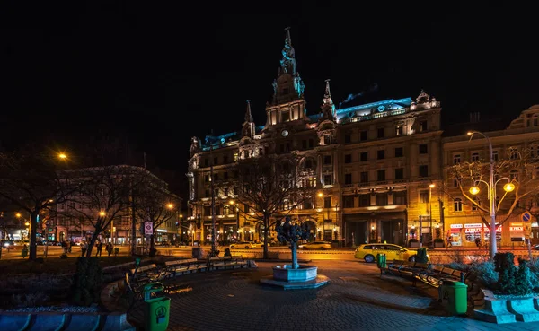 Budapest Bei Nacht Die Hauptstadt Ungarns Budapester Nachtlichte Spaziergang Durch — Stockfoto