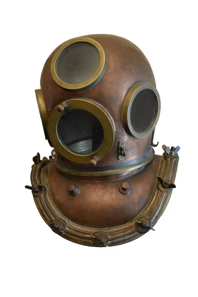 Měděné potápěčská helma Stock Obrázky