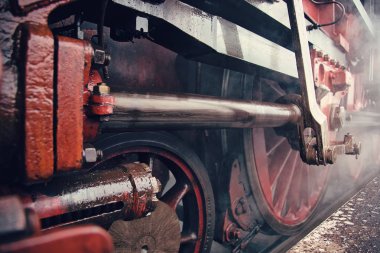 Buhar ile tarihi tren yakın çekim