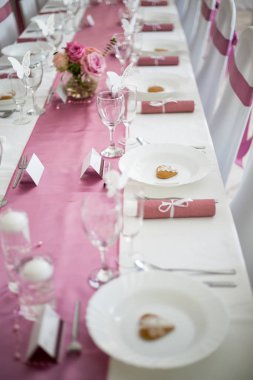 Pembe ve beyaz düğün tablo