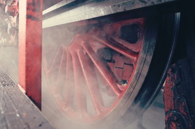 Buhar ile tarihi tren yakın çekim