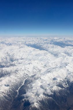 Güney Alpler'in, Yeni Zelanda üzerinde uçaktan görüntüleme