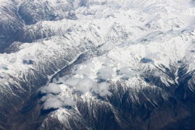 Güney Alpler'in, Yeni Zelanda üzerinde uçaktan görüntüleme