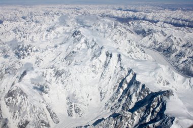 Güney Alpler'in, Yeni Zelanda üzerinde uçaktan görüntüleme