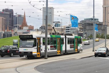 Melbourne, Avustralya, 18. Ocak 2011 yılında halk otobüsü
