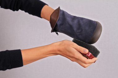 Chamois deri ayakkabı Temizleme kadın. Süet ayakkabı kış Bakımı