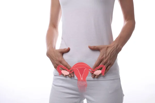Gynaecologie Gezondheid Van Vrouwen Anatomie Concept Woman Body Met Baarmoeder — Stockfoto