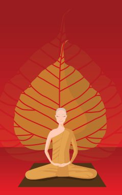 monk with bothion red verticalal clipart