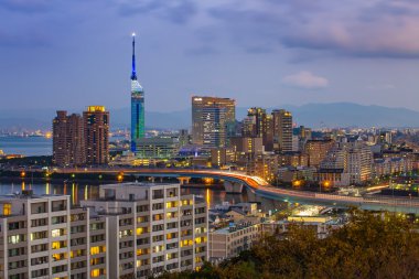 Görünüm Skyline Hakata Fukuoka, Japonya