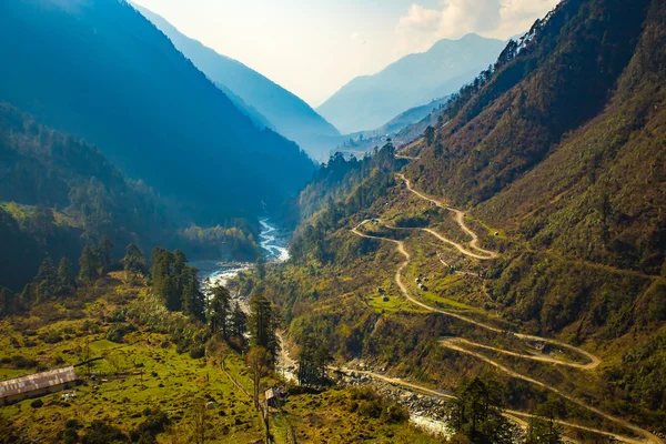 Valle de Chopta en Sikkim del Norte, India — Foto de Stock