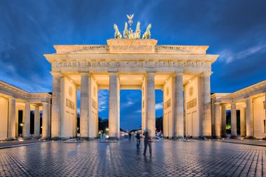 Berlin gece, Brandenburg Geçidi, Berlin, Almanya