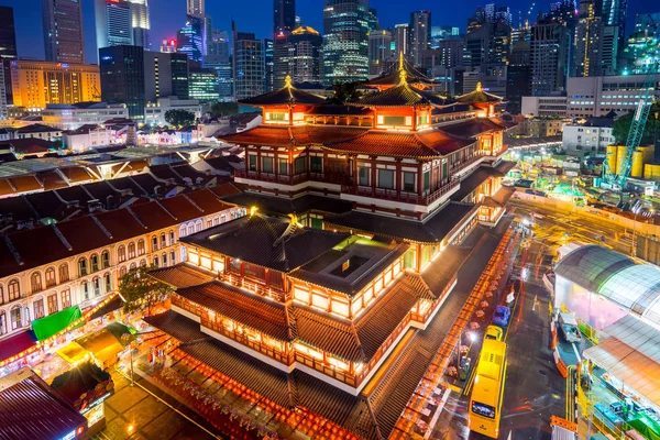 Chinatown em Singapura cidade à noite — Fotografia de Stock