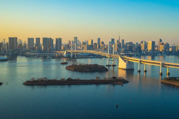 Veduta dello skyline della città di Tokyo a Odaiba-Tokyo, Giappone — Foto Stock