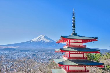 Mt. Fuji iin Kawagushiko yakınındaki Tokyo, Japonya