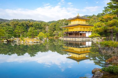 Kinkakuji Temple (The Golden Pavilion) in Kyoto, Japan clipart