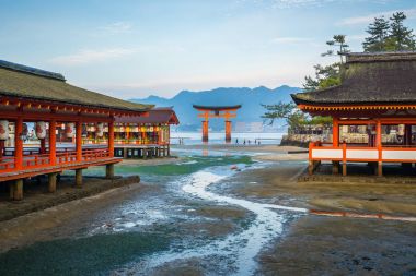 Torii kayan kapı Miyajima, Japonya