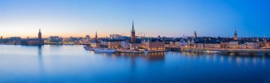 Panorama görünüm Stockholm Skyline Stokholm şehir, İsveç