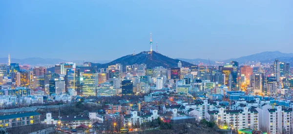 Panoramę miasta Seulu w Korei Południowej — Zdjęcie stockowe