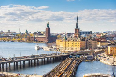 İsveç 'te Stockholm şehrinin silüeti