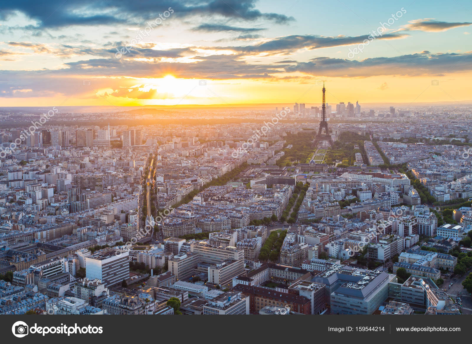 Ville Skyline Sur Le Toit Vue Sur Paris Avec Tour Eiffel Au