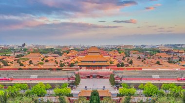 Beijing şehir manzarası Yasak Şehir Çin ile Ariel görünümü