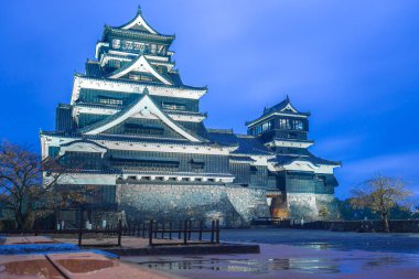 Kumamoto Castle Chuoku, Kumamoto, Japonya gece