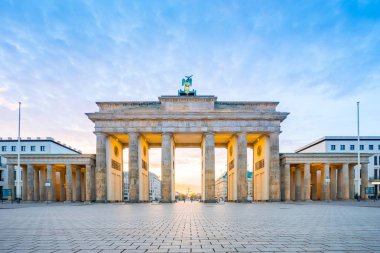 Sunrise at Berlin city with Brandenburg gate in Berlin, Germany clipart