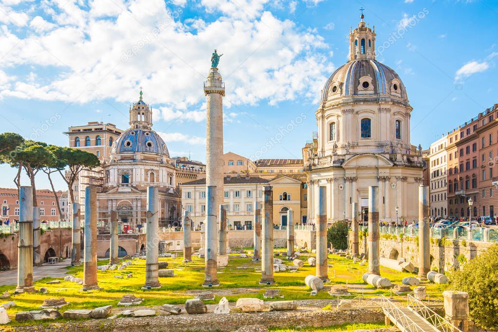 View of Trajan's Forum in Rome, Italy