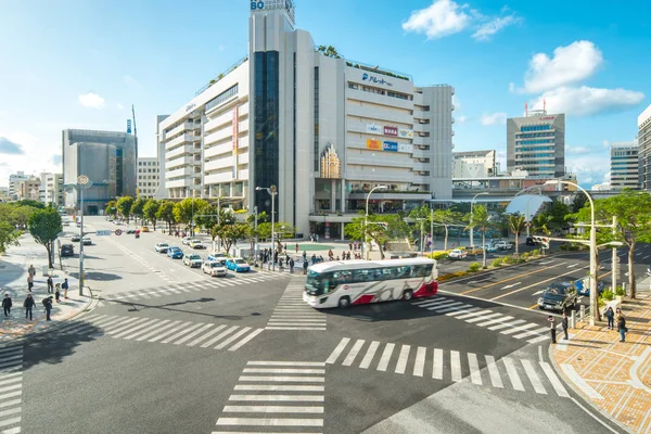 Okinawa Kencho-mae crossing downtown of Naha, Okinawa, Japan — Stock Photo, Image
