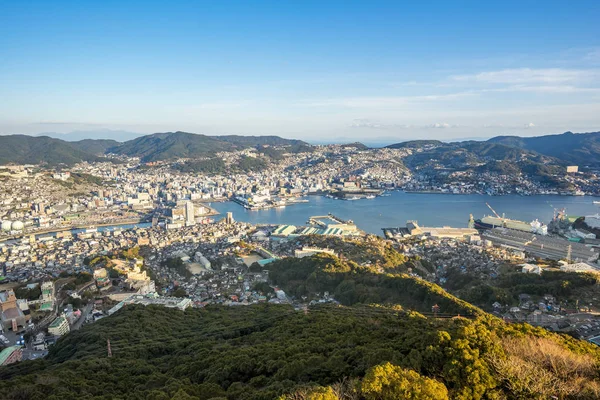 Uitzicht vanaf Inasa Mount in Nagasaki, Japan — Stockfoto