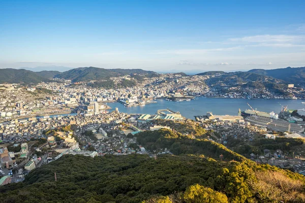 나가사키, 일본에서 중턱 산에서 보기 — 스톡 사진