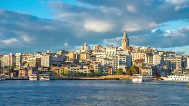 Time Lapse Video Galata Tower Istanbul City Skyline Istanbul Turkey — ストック動画