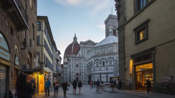 Katedra Florencji Błękitnym Ładnym Niebem Toskanii Włochy — Wideo stockowe