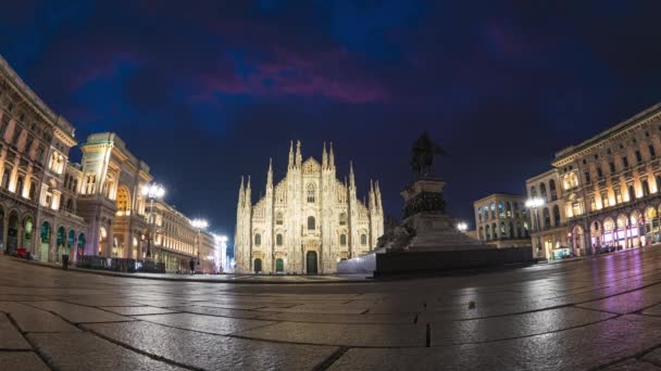 Panorama Nın Milano Talya Daki Piazza Del Duomo Manzarasının Hızlandırılmış — Stok video