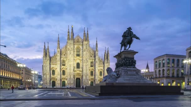 Czas Upłynął Wideo Pięknym Niebem Duomo Mediolanu Włoszech — Wideo stockowe