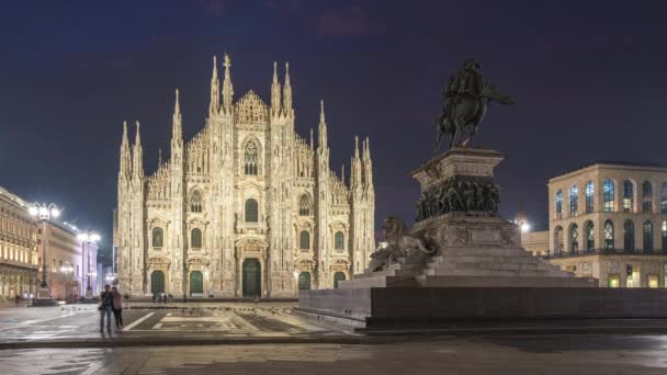 Noc Den Lapse Video Milánskou Katedrálou Miláně Itálie — Stock video