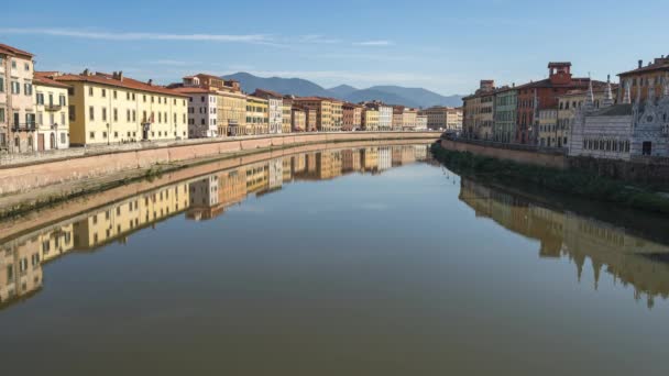 Talya Daki Arno Nehri Manzaralı Pisa Şehir Manzarası — Stok video