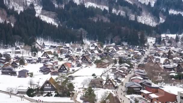 Zima Starożytnej Wiosce Shirakawago Gifu Japonia — Wideo stockowe