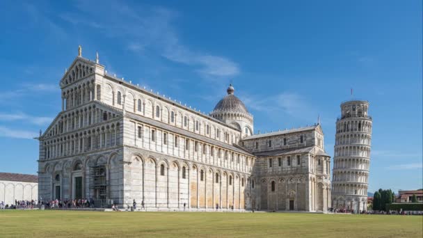 Vídeo Lapso Tempo Catedral Pisa Com Torre Inclinada Pisa Itália — Vídeo de Stock