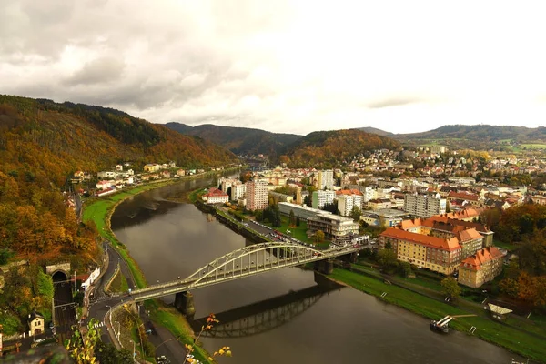 Vista di Decin Immagine Stock