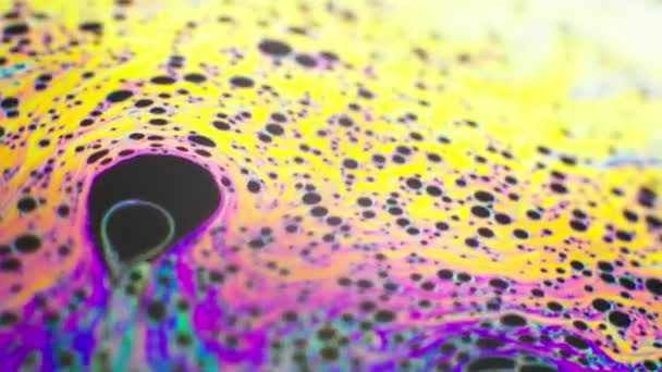 Barevné abstraktní pozadí tekutiny duhové barvy v pohybu, makro záběr — Stock video