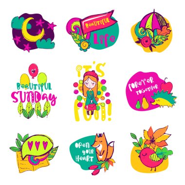 Sonbahar izole vektör öğeleri koleksiyonu