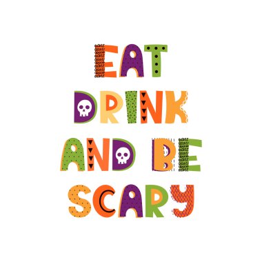 Elle çizilmiş ifade halloween tarzı