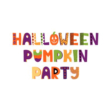 Elle çizilmiş ifade halloween tarzı