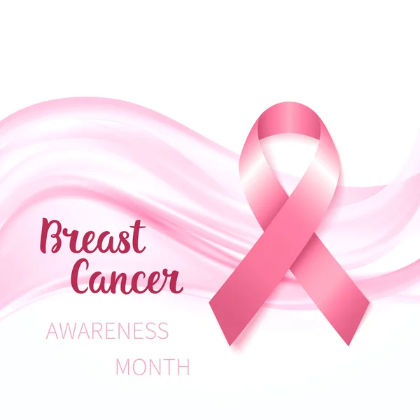 Breast Cancer Awareness Ribbon — Stock Vector