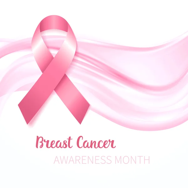 Breast Cancer Awareness Ribbon — Stock Vector