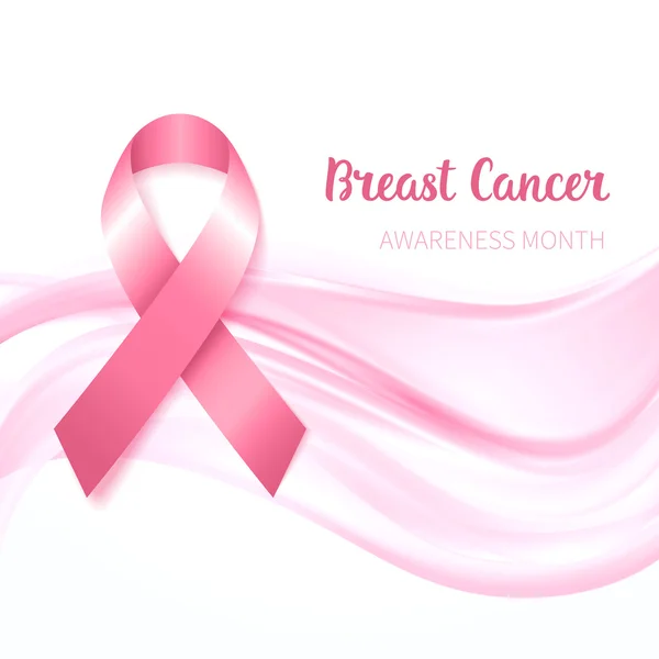 Breast Cancer Awareness Ribbon — Stock Vector