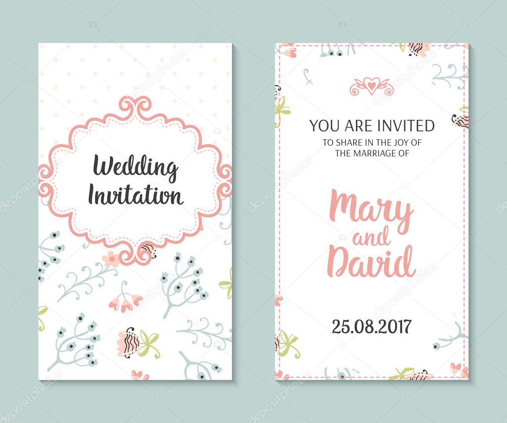 Romantic vector cards template