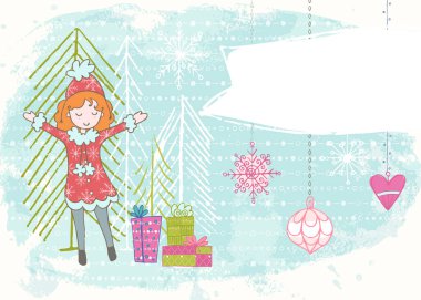 Kış el çekilmiş poster.